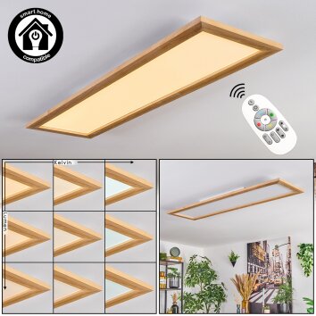 LED Panel-Deckenleuchte Belan, Fernbedienung dimmbar, Lichtfarbe 2700-6500K, Smart-Home
