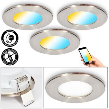 Ramek Einbauleuchte LED Nickel-Matt, 3-flammig