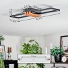 Macos Deckenleuchte LED Holzoptik, Schwarz, 1-flammig