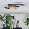 Macos Deckenleuchte LED Holzoptik, Schwarz, 1-flammig