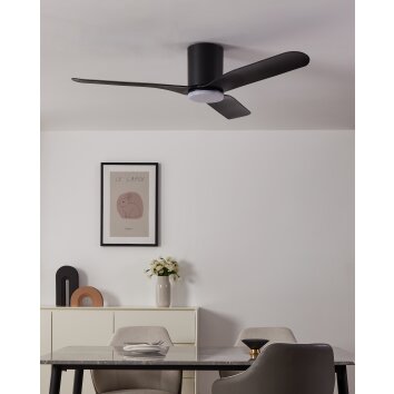 EGLO KAWANA Bündiger Deckenventilator LED Schwarz, Fernbedienung, Farbwechsler
