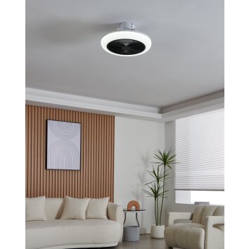 EGLO KOSTRENA Leuchte mit Ventilator LED Schwarz, Weiß, Fernbedienung