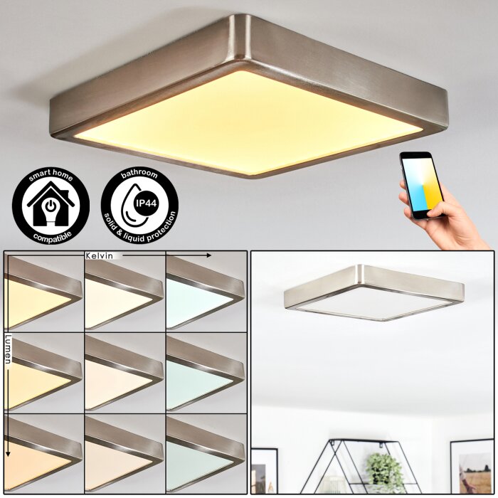 Finsrud Deckenpanel LED Nickel-Matt, 1-flammig