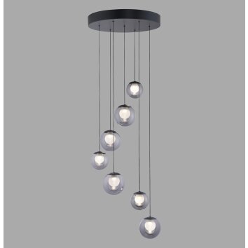 Paul Neuhaus PURE Popup Pendelleuchte LED Grau, 7-flammig, Fernbedienung