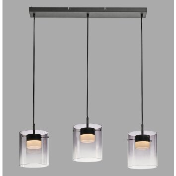 JUST LIGHT ELIO Pendelleuchte LED Schwarz, 3-flammig