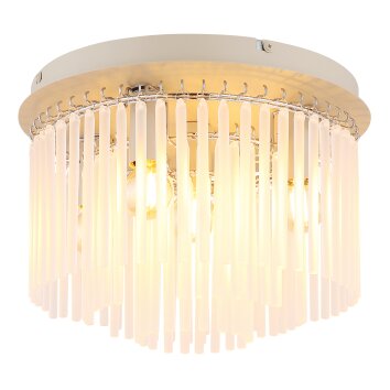 Globo Gorley Deckenleuchte Chrom, Sandfarben, 5-flammig