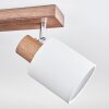 Fallhagen Deckenleuchte Chrom, Holz dunkel, 4-flammig