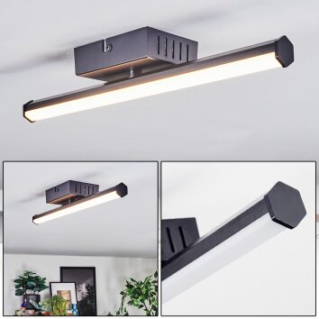 Fenol Deckenleuchte LED Schwarz, 1-flammig