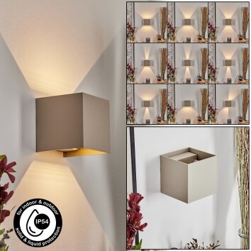 Tamarin Außenwandleuchte LED Beige, 2-flammig