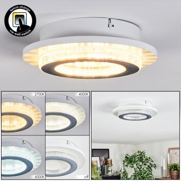 Lidor Deckenleuchte LED Grau, Weiß, 1-flammig
