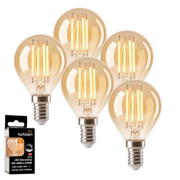 LED E14 5er Set 4 Watt 2200 Kelvin 350 Lumen