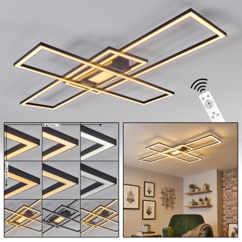 Torresella Deckenleuchte LED Schwarz, 1-flammig, Fernbedienung