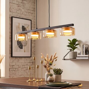 Folar Pendelleuchte LED Schwarz, 4-flammig