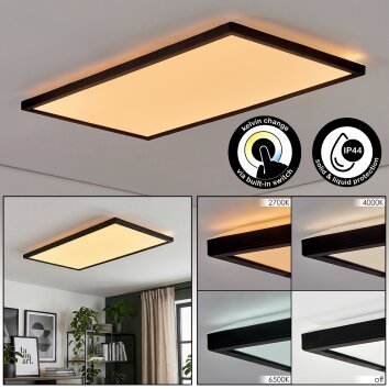 Zuren Deckenpanel LED Schwarz, 1-flammig