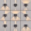 Almodofa Außenwandleuchte 2-er Set LED Anthrazit, 1-flammig, Bewegungsmelder