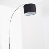 Wiby Bogenlampe Nickel-Matt, 1-flammig, Stoff-Lampenschirm
