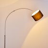 Wiby Bogenlampe Nickel-Matt, 1-flammig, Stoff-Lampenschirm