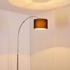 Wiby Bogenlampe Nickel-Matt, 1-flammig, Stoff-Lampenschirm