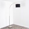 Wiby Bogenlampe Nickel-Matt, 1-flammig, Stoff-Lampenschirm