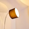 Wiby Bogenlampe Nickel-Matt, 1-flammig, Stoff-Lampenschirm
