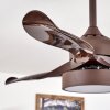 Doha Deckenventilator LED Braun, 1-flammig, Fernbedienung