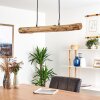LED Holzbalken-Hängeleuchte Winterthur in Holz hell, für den Esstisch, 3000 Kelvin warmweiß