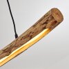 LED Holzbalken-Hängeleuchte Winterthur in Holz hell, für den Esstisch, 3000 Kelvin warmweiß
