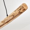 LED Holzbalken-Hängeleuchte Winterthur in Holz hell, für den Esstisch, 3000 Kelvin warmweiß