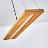 LED Holzbalken-Pendelleuchte Adak mit Holzbalken für den Esstisch, 3000 Kelvin warmweiß