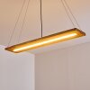 LED Holzbalken-Pendelleuchte Adak mit Holzbalken für den Esstisch, 3000 Kelvin warmweiß