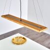 LED Holzbalken-Pendelleuchte Adak mit Holzbalken für den Esstisch, 3000 Kelvin warmweiß