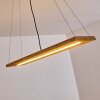 LED Holzbalken-Pendelleuchte Adak mit Holzbalken für den Esstisch, 3000 Kelvin warmweiß